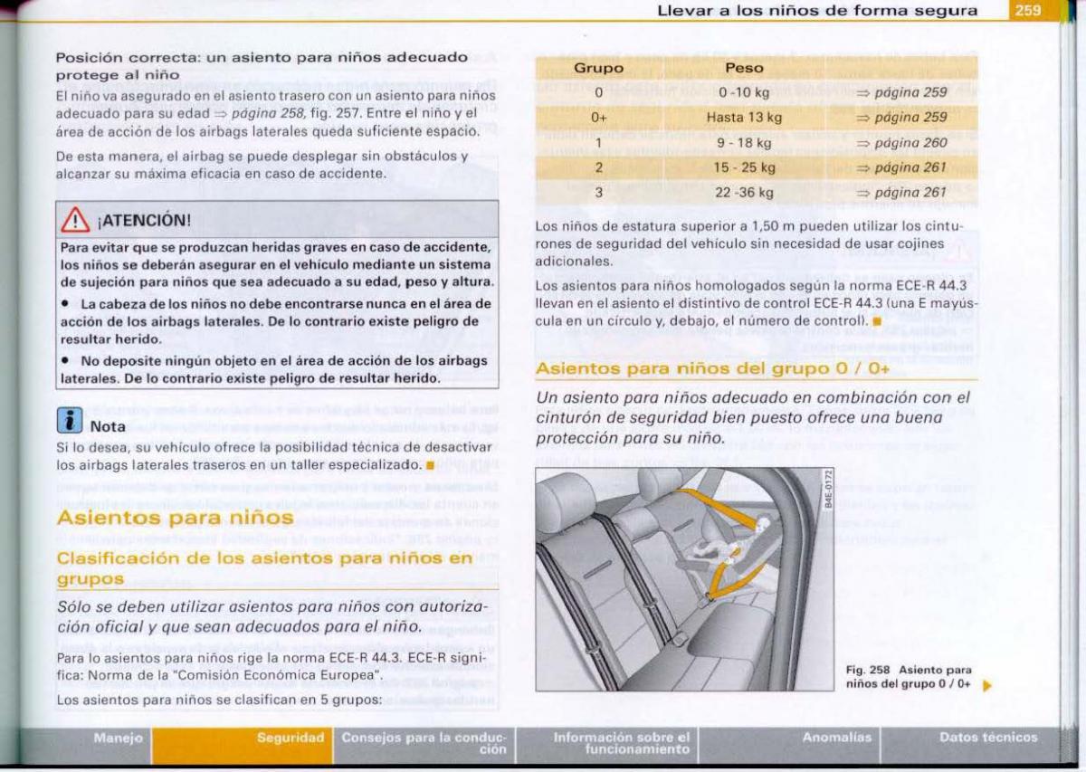 Audi A6 C6 manual del propietario / page 261