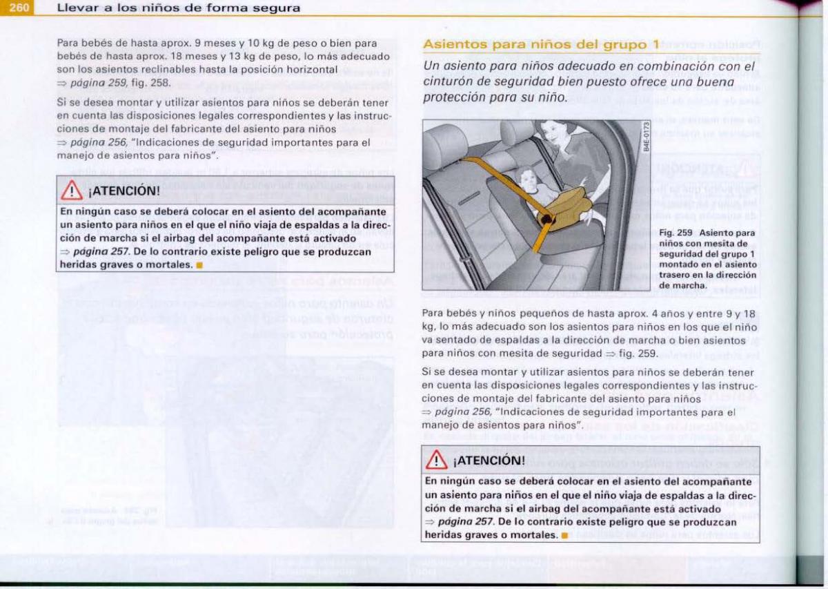 Audi A6 C6 manual del propietario / page 262