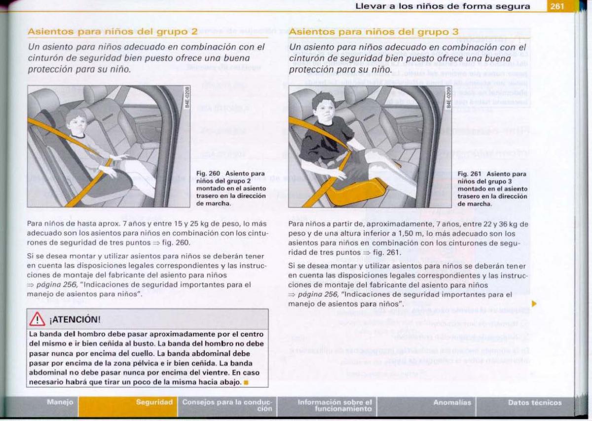 Audi A6 C6 manual del propietario / page 263