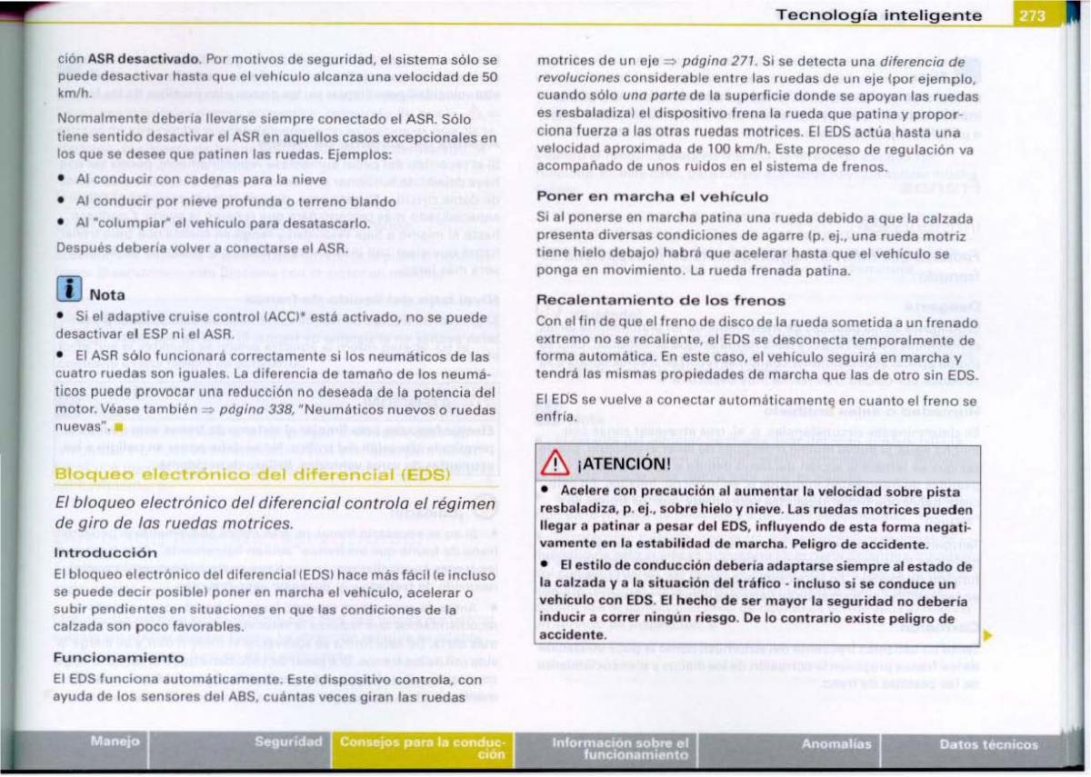 Audi A6 C6 manual del propietario / page 275