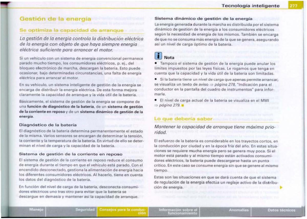 Audi A6 C6 manual del propietario / page 279