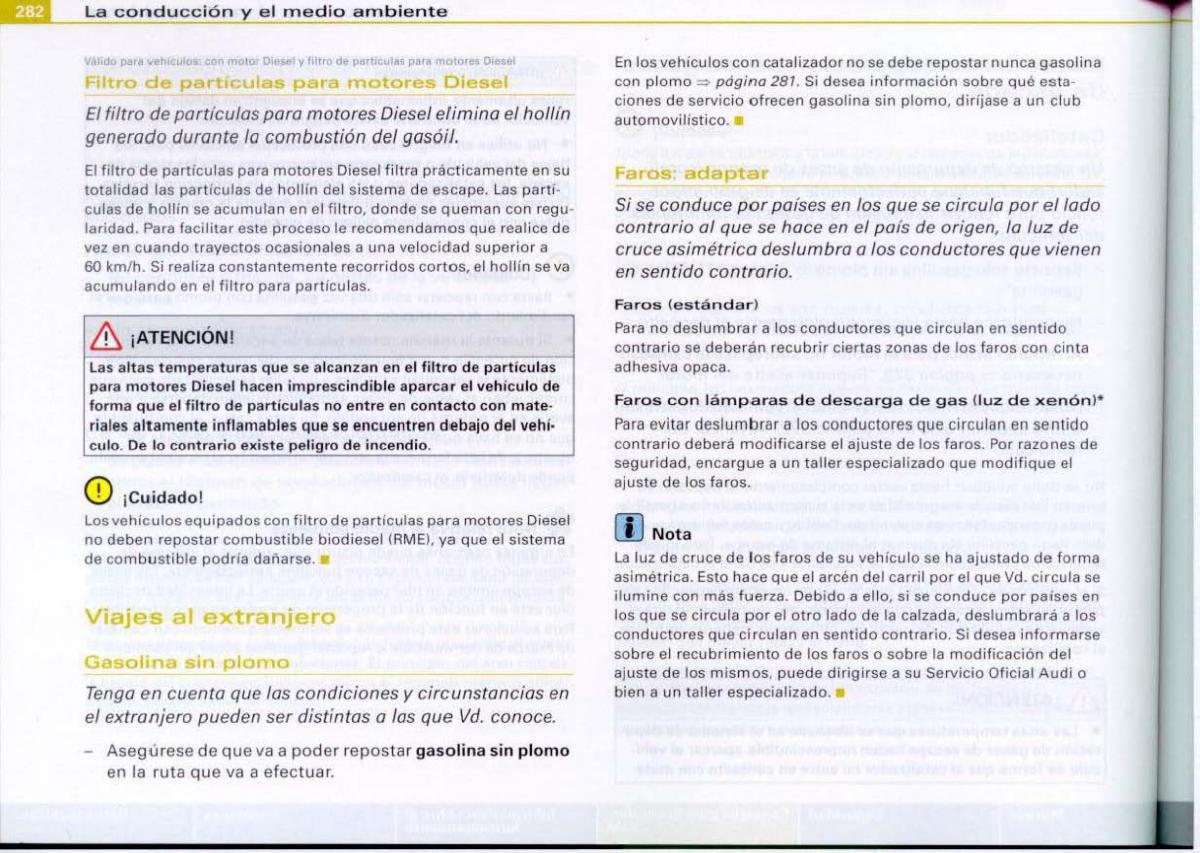 Audi A6 C6 manual del propietario / page 284