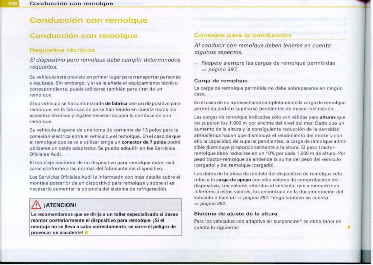 Audi A6 C6 manual del propietario / page 290