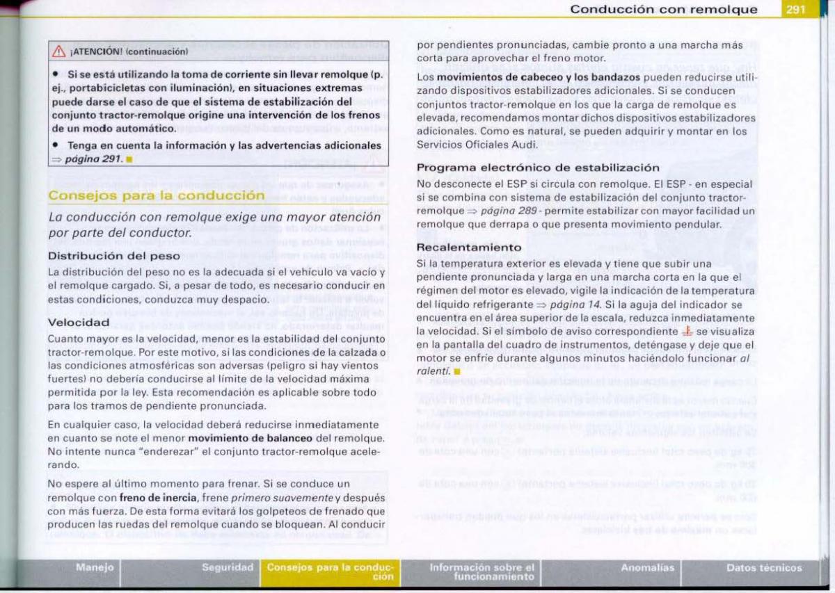 Audi A6 C6 manual del propietario / page 293