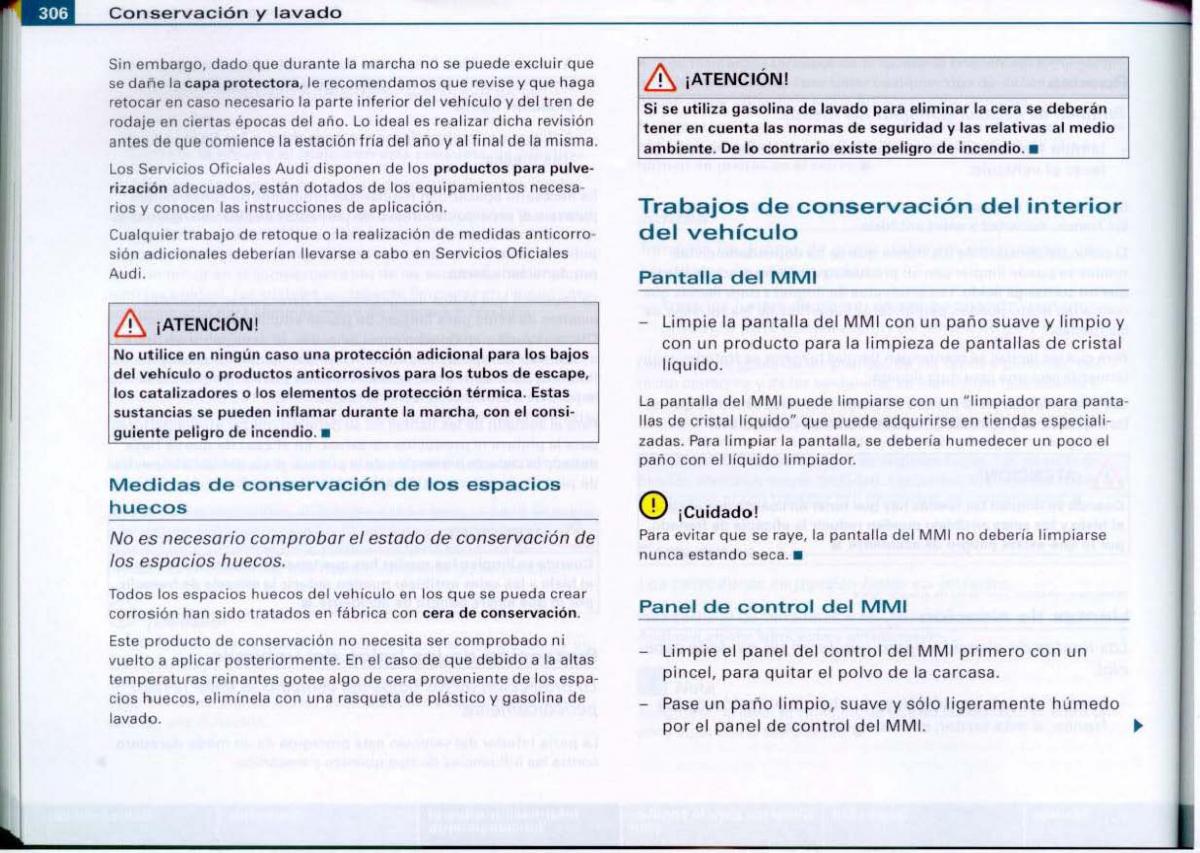 Audi A6 C6 manual del propietario / page 308