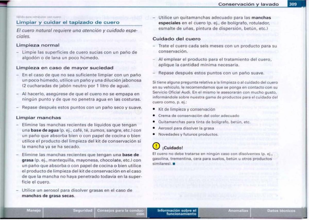 Audi A6 C6 manual del propietario / page 311