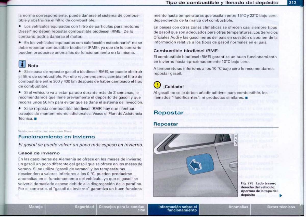 Audi A6 C6 manual del propietario / page 315