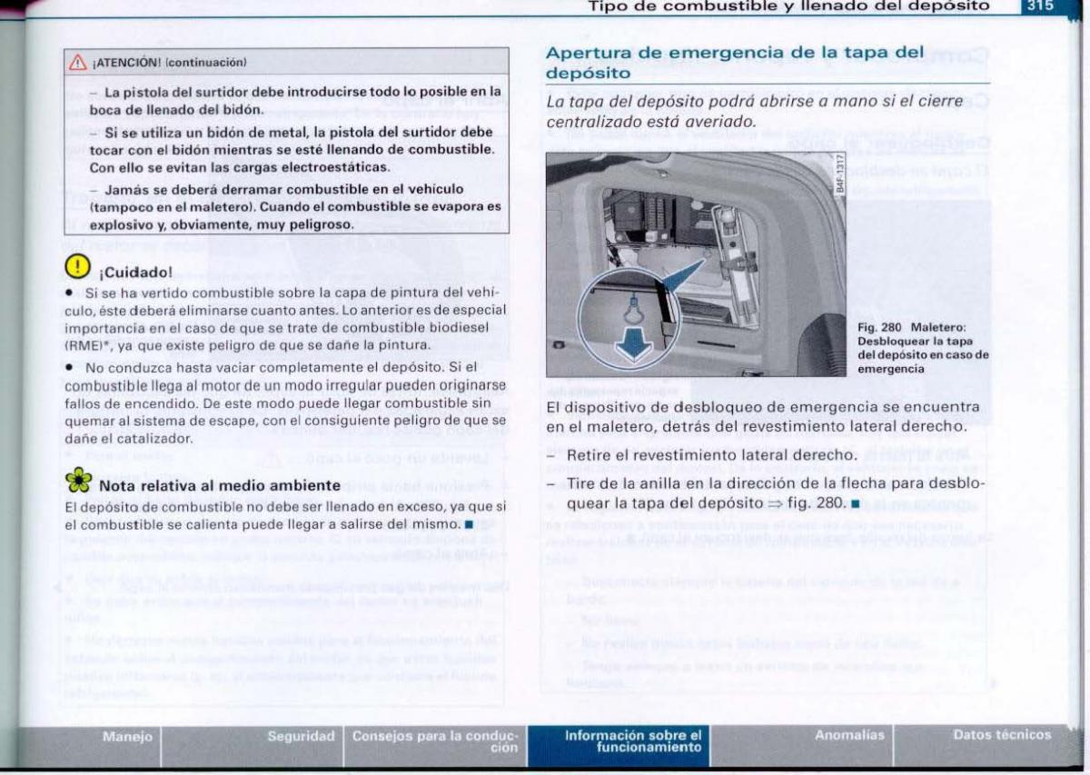 Audi A6 C6 manual del propietario / page 317