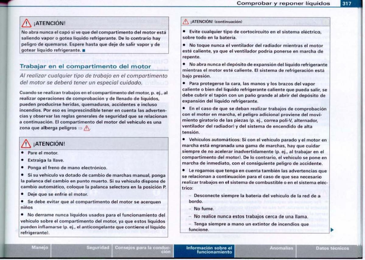 Audi A6 C6 manual del propietario / page 319