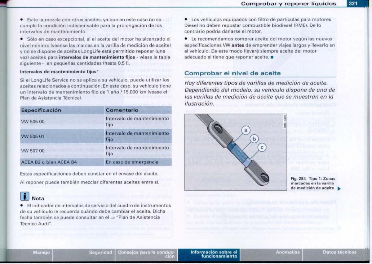 Audi A6 C6 manual del propietario / page 323