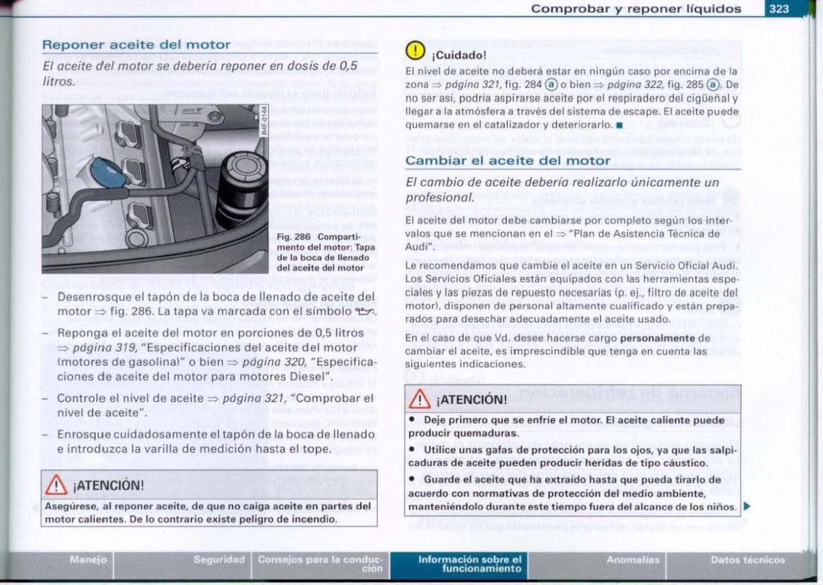 Audi A6 C6 manual del propietario / page 325