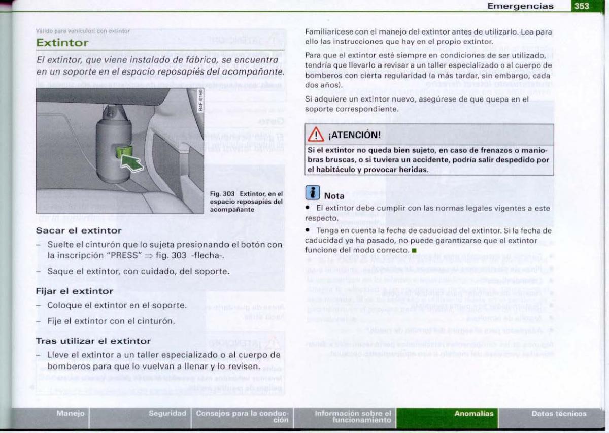 Audi A6 C6 manual del propietario / page 355