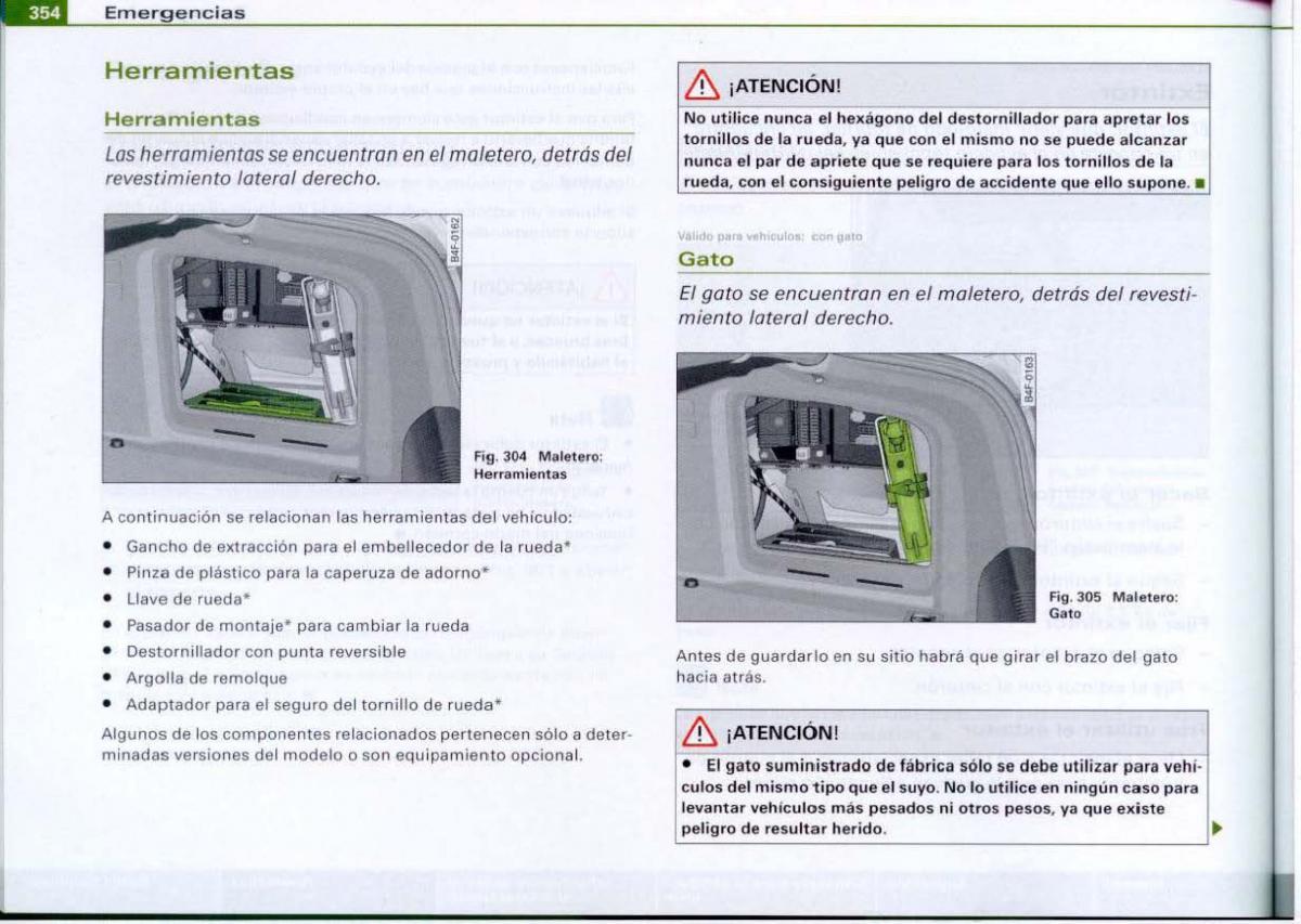 Audi A6 C6 manual del propietario / page 356