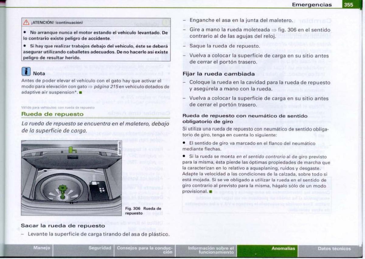 Audi A6 C6 manual del propietario / page 357