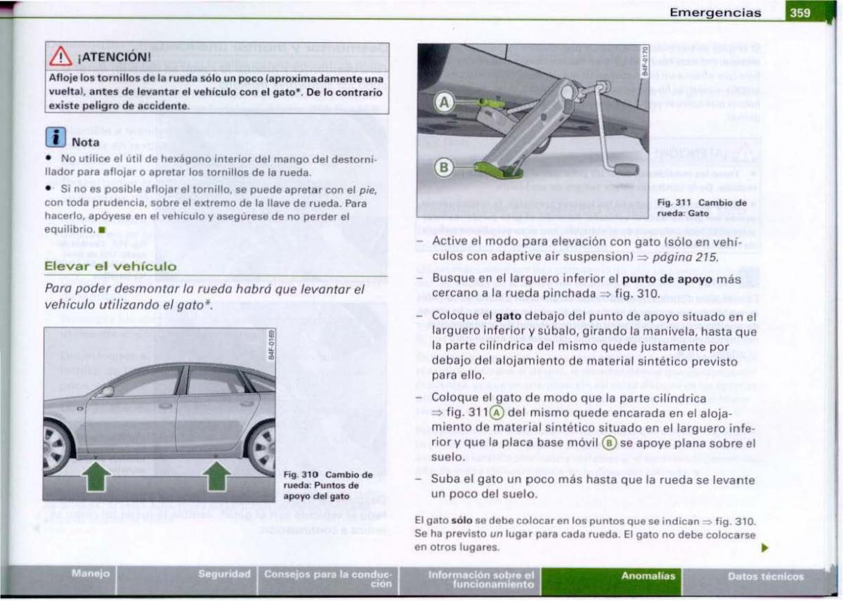 Audi A6 C6 manual del propietario / page 361