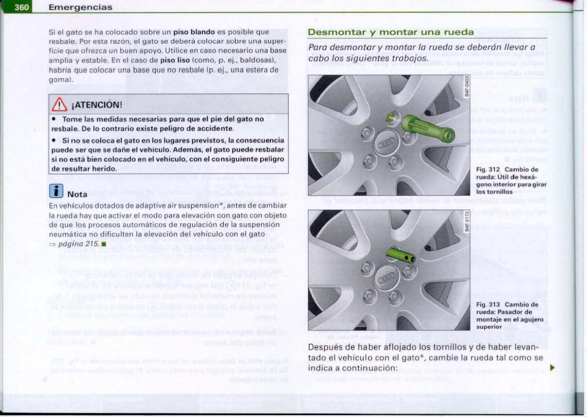 Audi A6 C6 manual del propietario / page 362