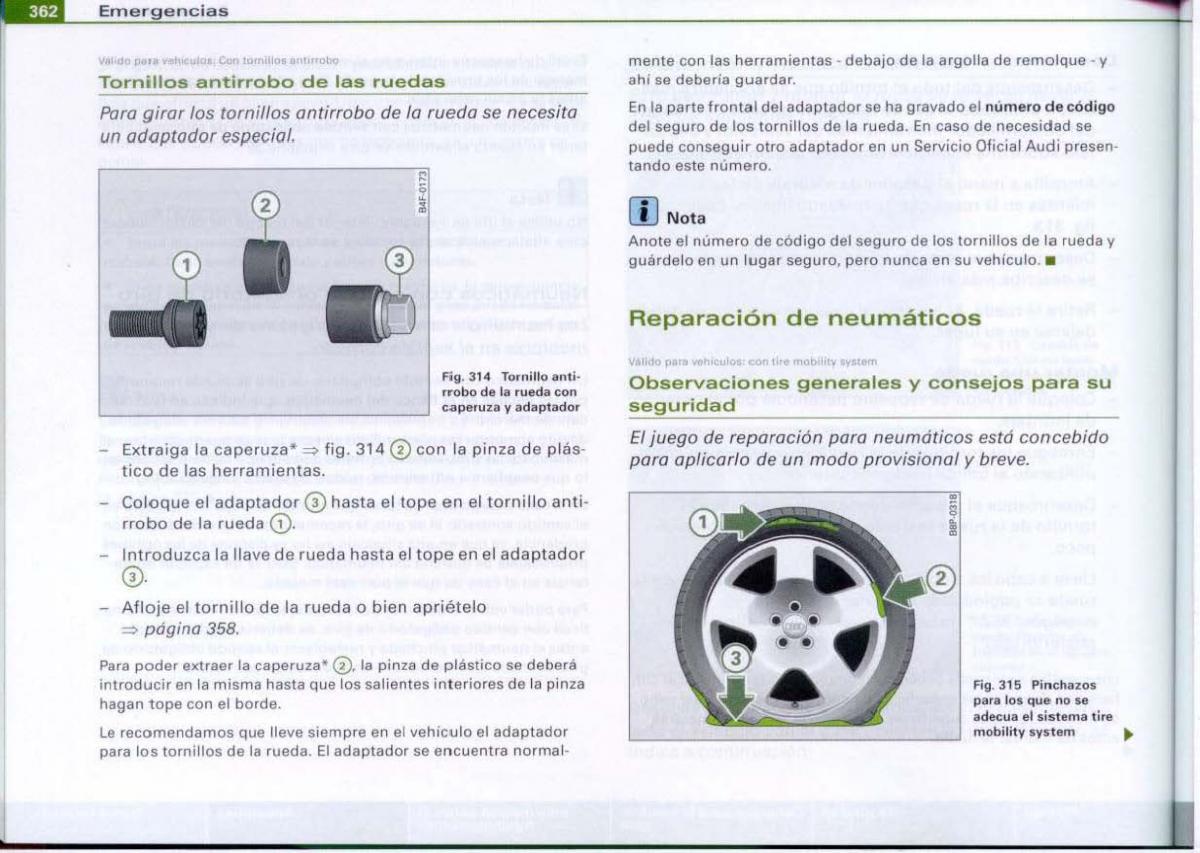 Audi A6 C6 manual del propietario / page 364