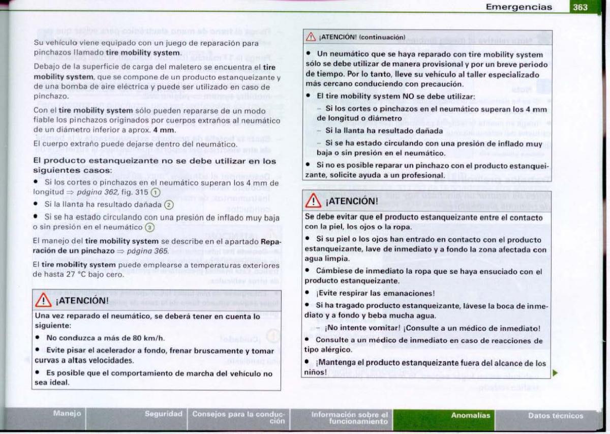 Audi A6 C6 manual del propietario / page 365