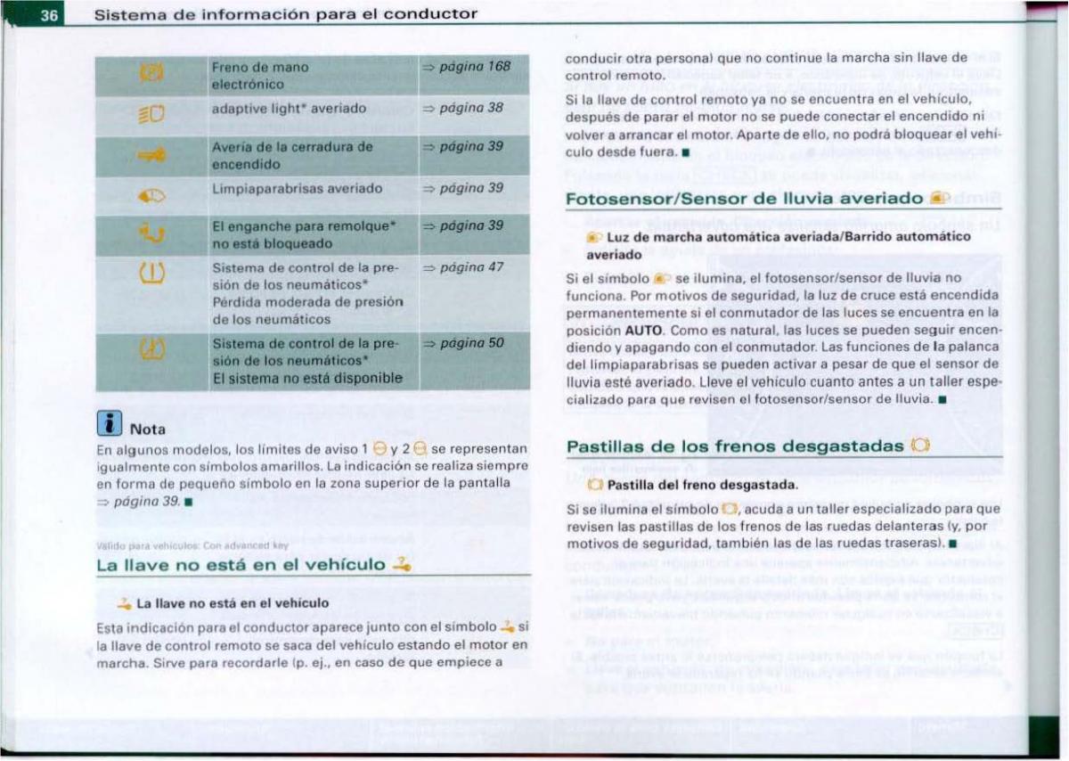 Audi A6 C6 manual del propietario / page 38