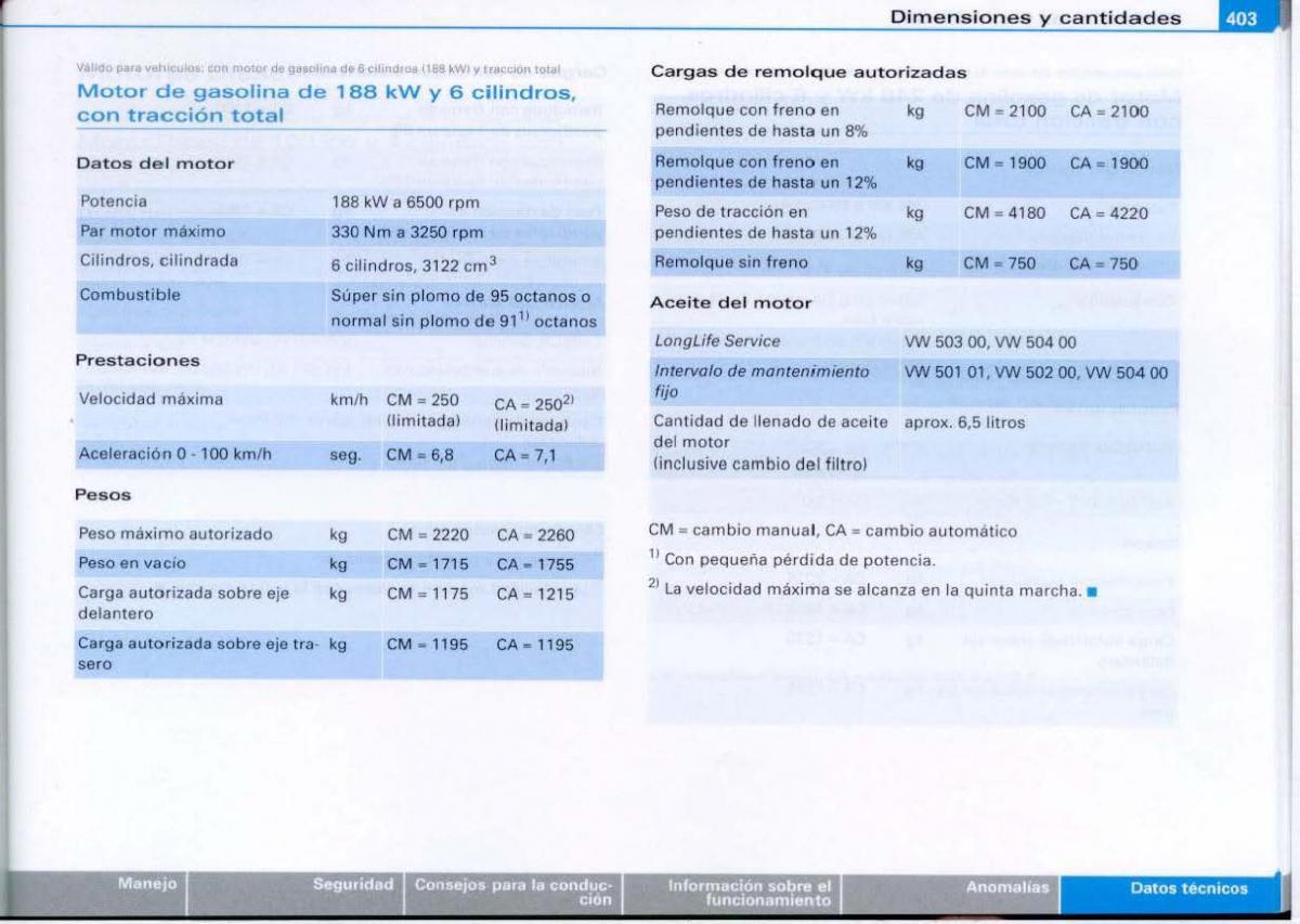 Audi A6 C6 manual del propietario / page 405