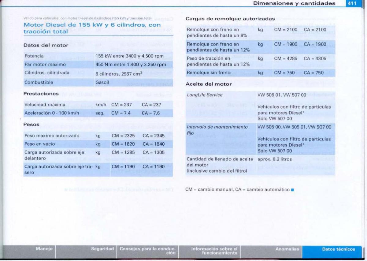 Audi A6 C6 manual del propietario / page 413