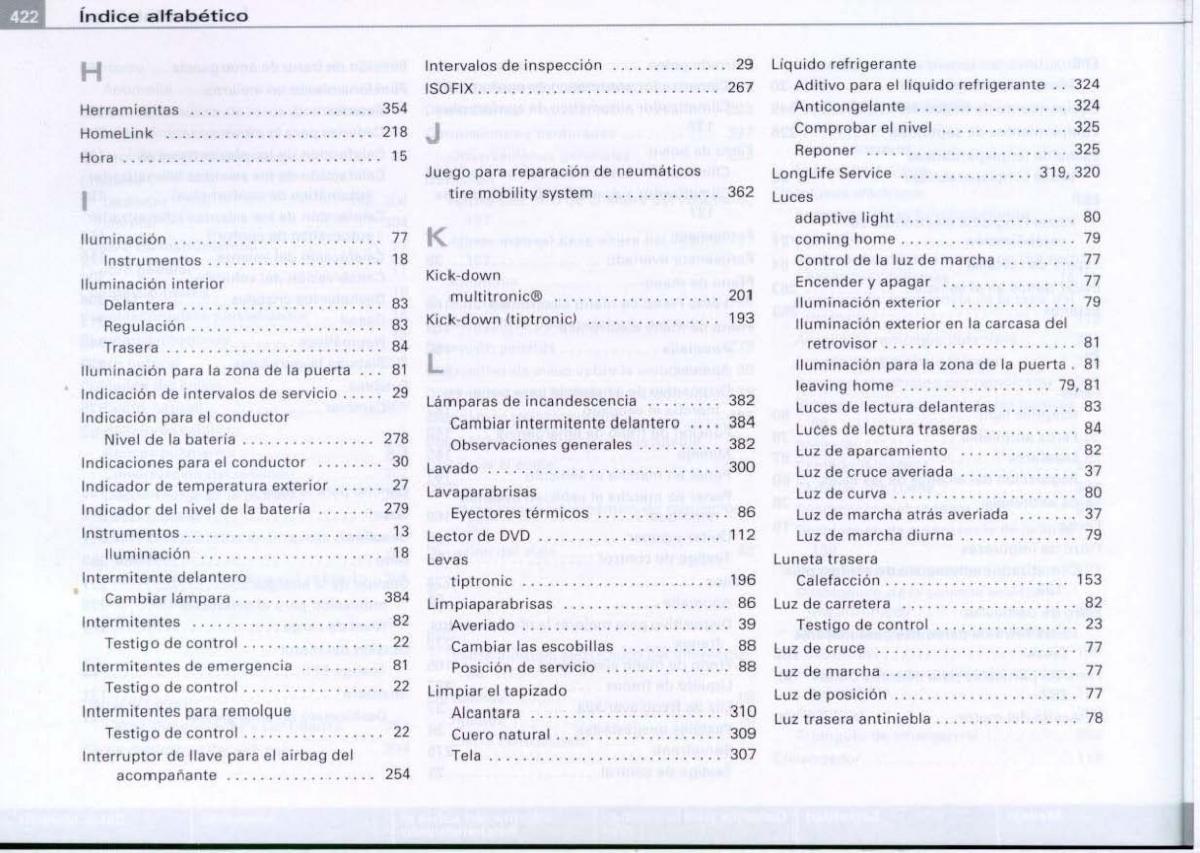 Audi A6 C6 manual del propietario / page 424