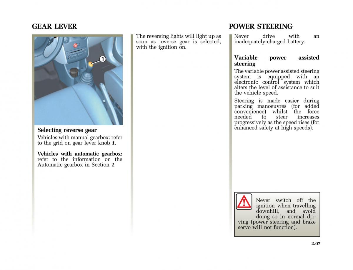 Renault Modus owners manual / page 102