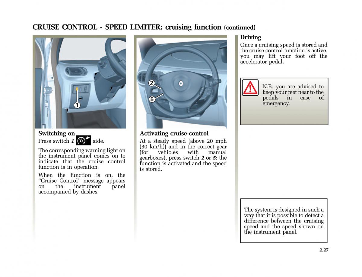 Renault Modus owners manual / page 122