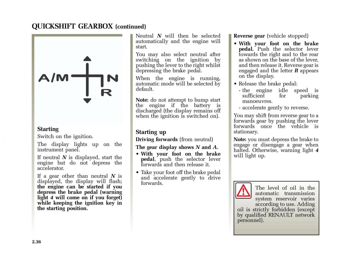 Renault Modus owners manual / page 131