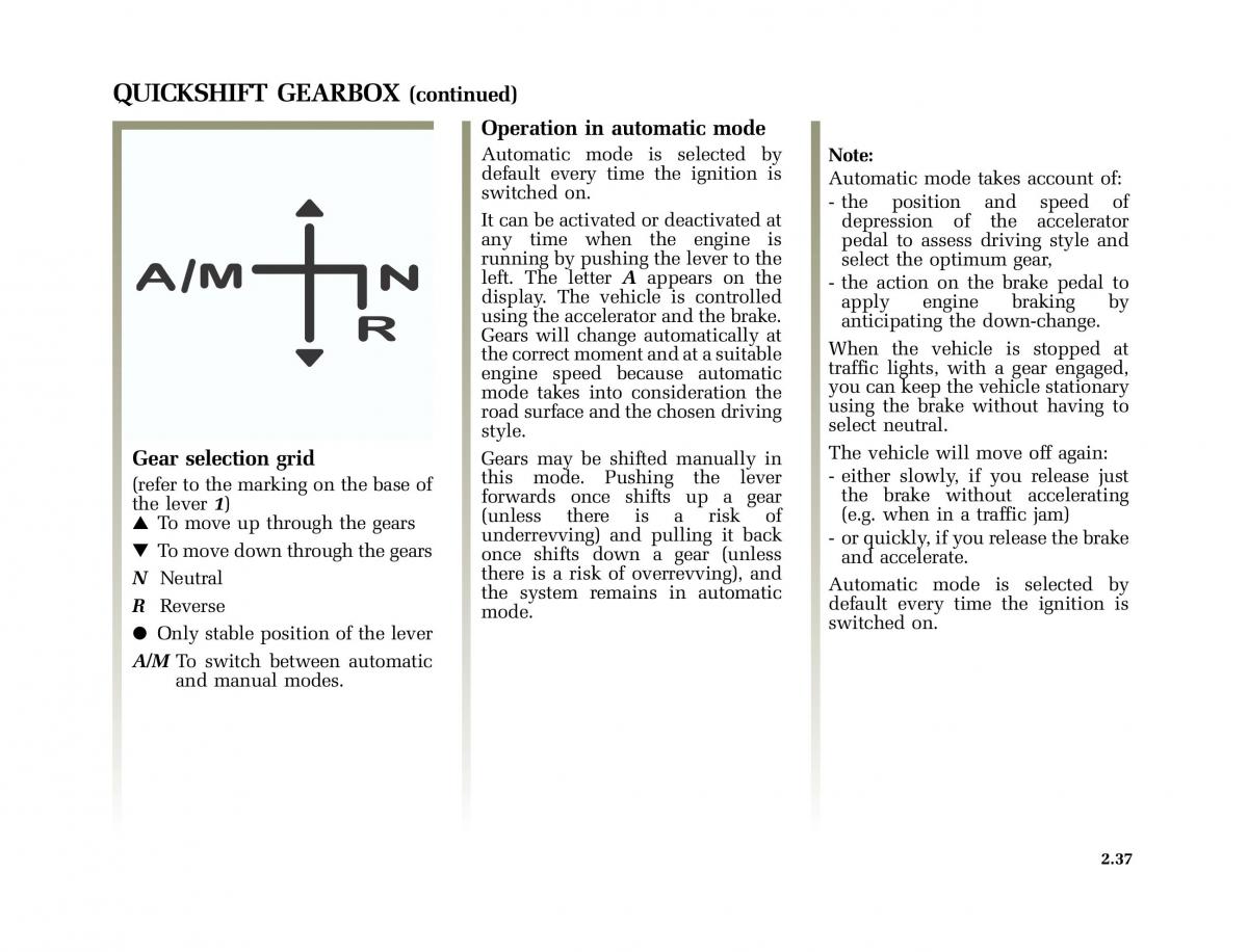 Renault Modus owners manual / page 132