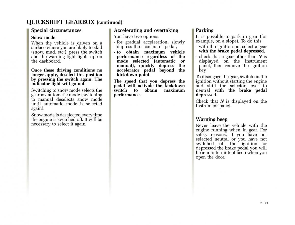 Renault Modus owners manual / page 134