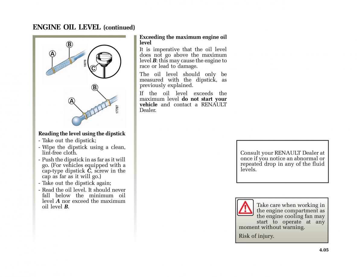 Renault Modus owners manual / page 186