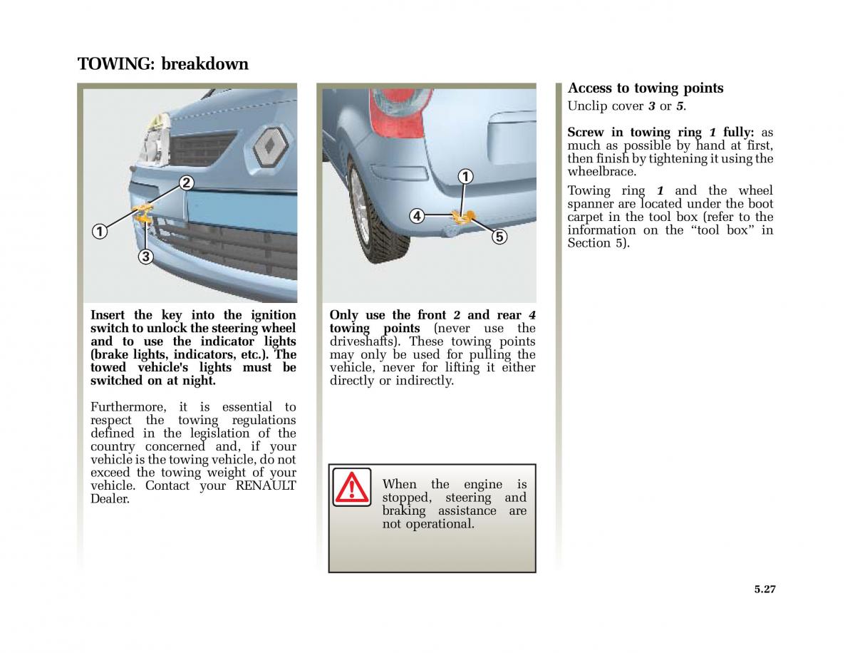 Renault Modus owners manual / page 222