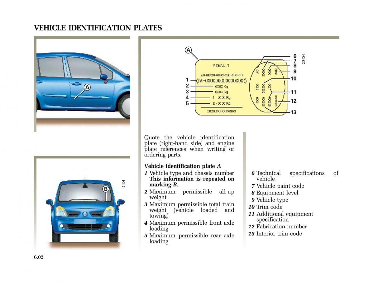 Renault Modus owners manual / page 233