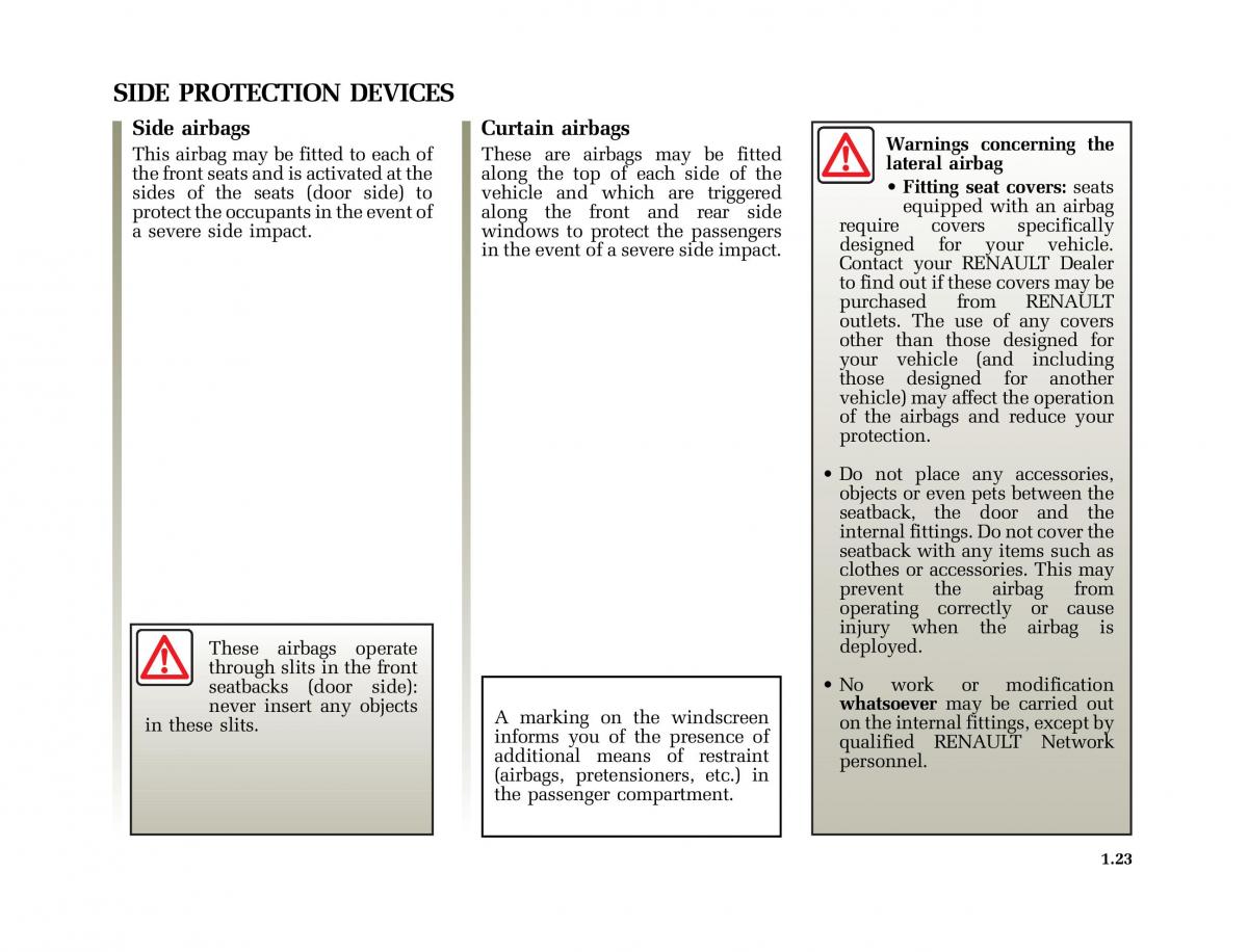 Renault Modus owners manual / page 30