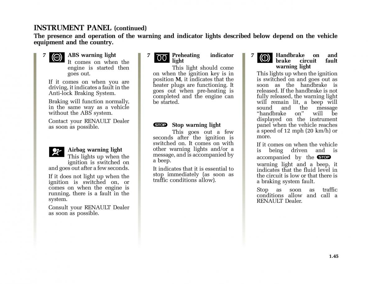 Renault Modus owners manual / page 52