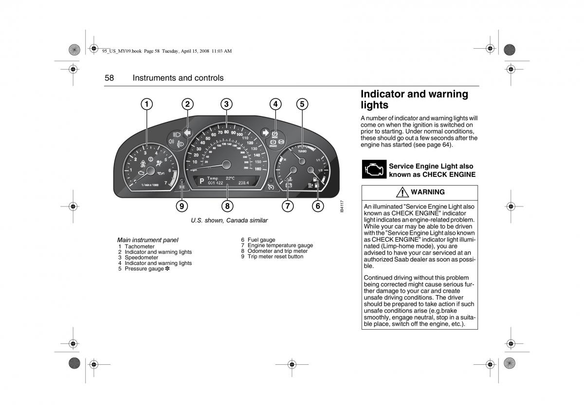 Saab 9 5 FL I 1 owners manual / page 58