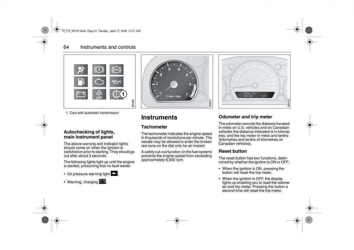 Saab 9 5 FL I 1 owners manual / page 64