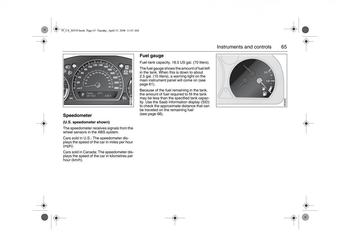 Saab 9 5 FL I 1 owners manual / page 65