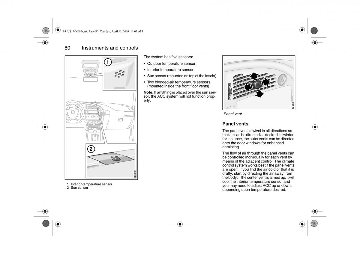 Saab 9 5 FL I 1 owners manual / page 80