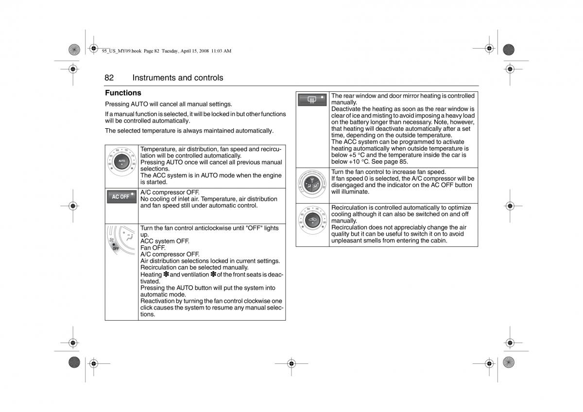 Saab 9 5 FL I 1 owners manual / page 82