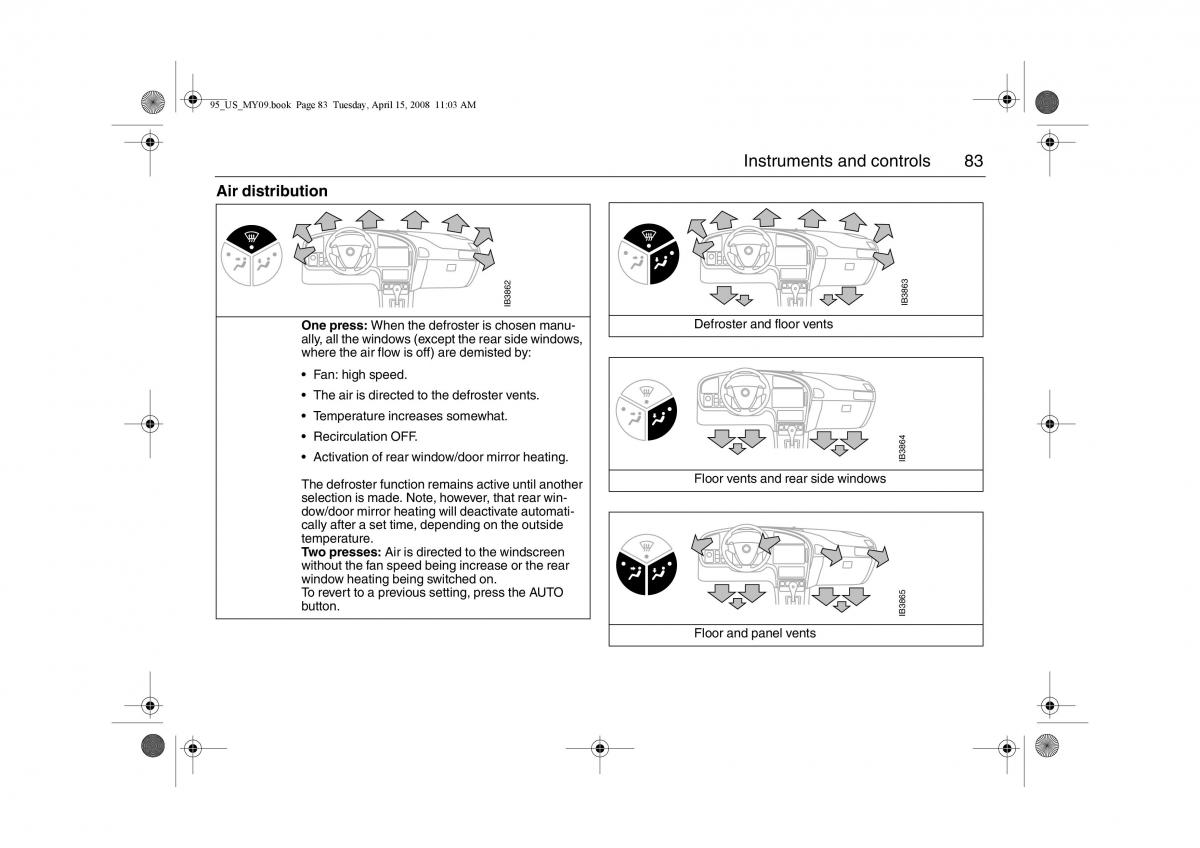 manual  Saab 9 5 FL I 1 owners manual / page 83