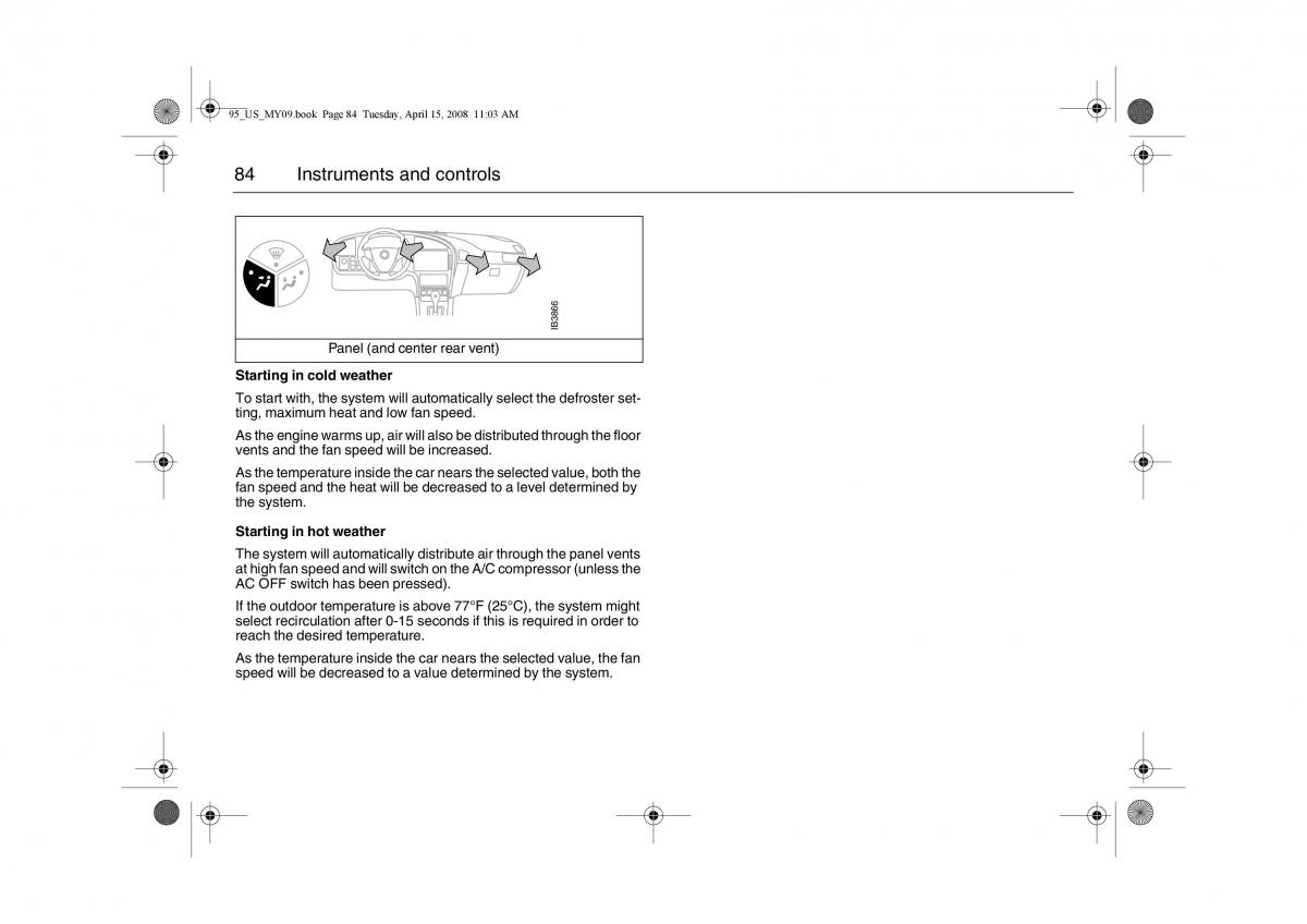 manual  Saab 9 5 FL I 1 owners manual / page 84