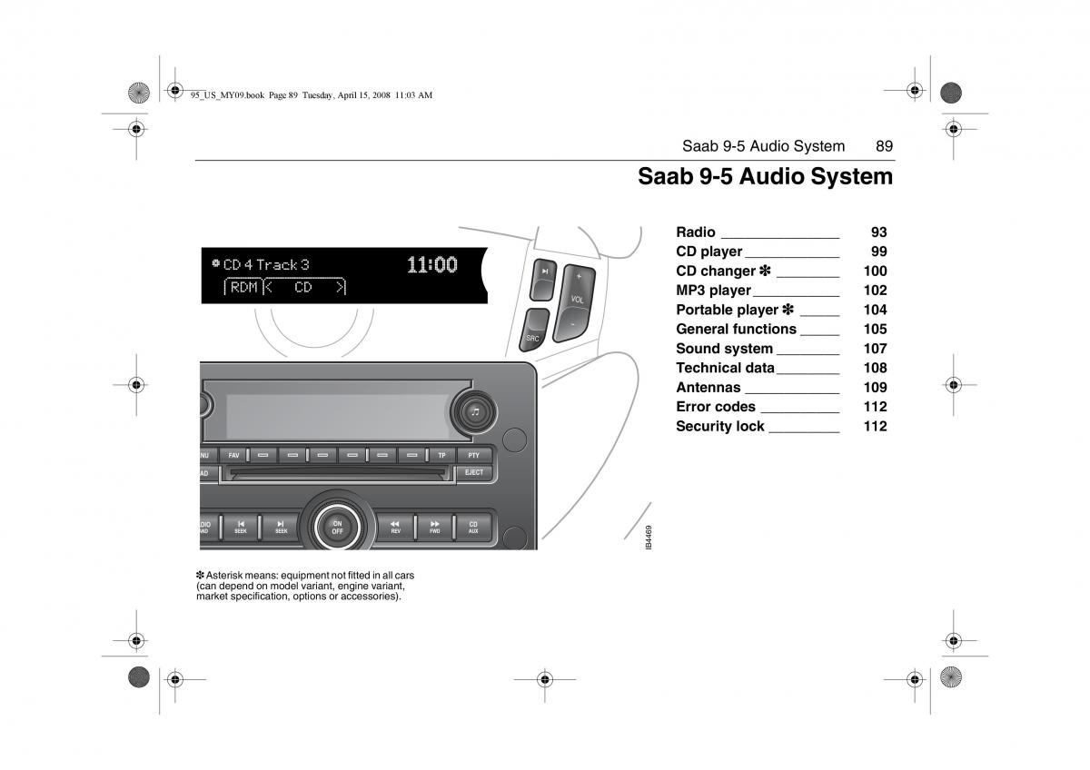 Saab 9 5 FL I 1 owners manual / page 89