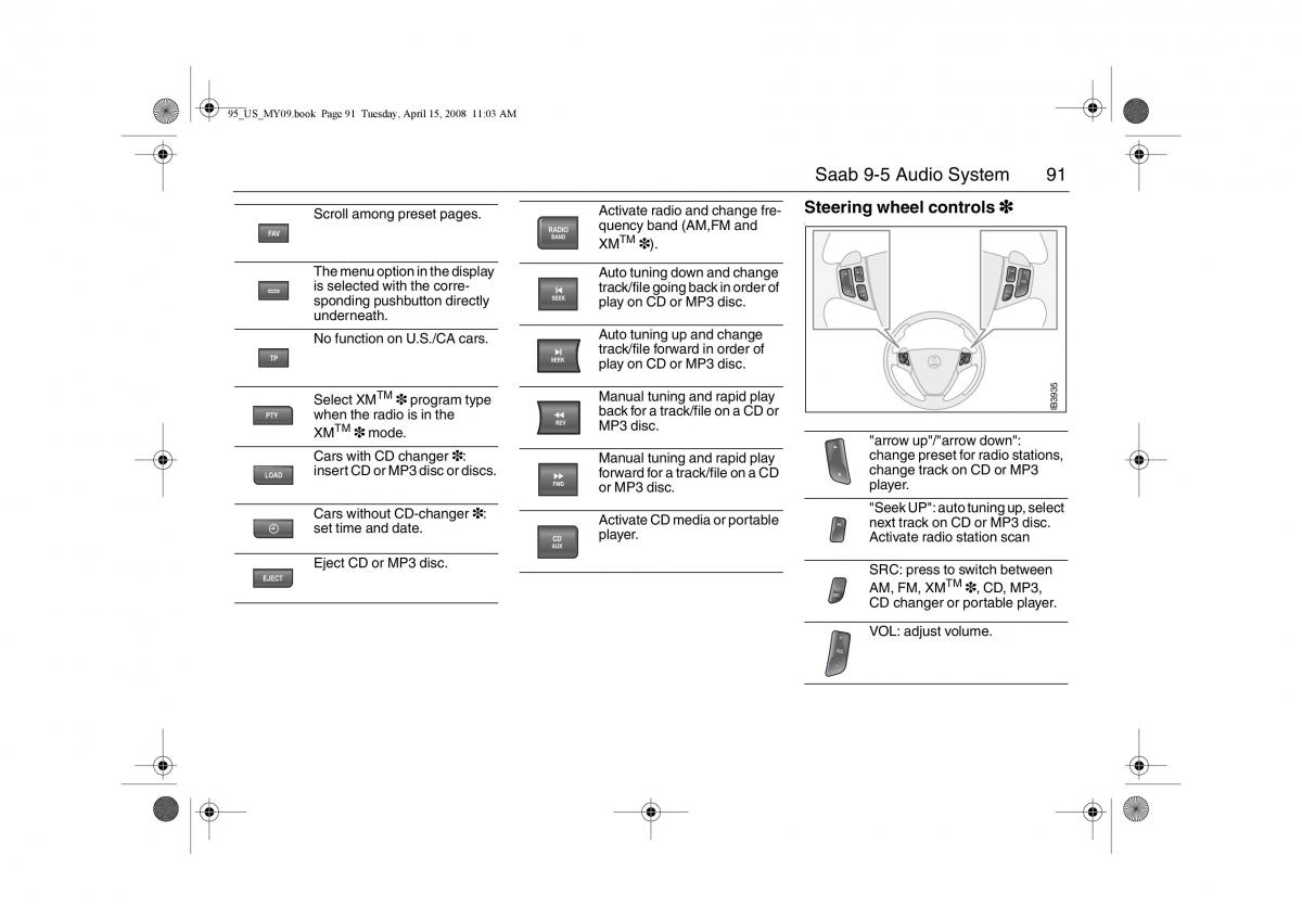 Saab 9 5 FL I 1 owners manual / page 91