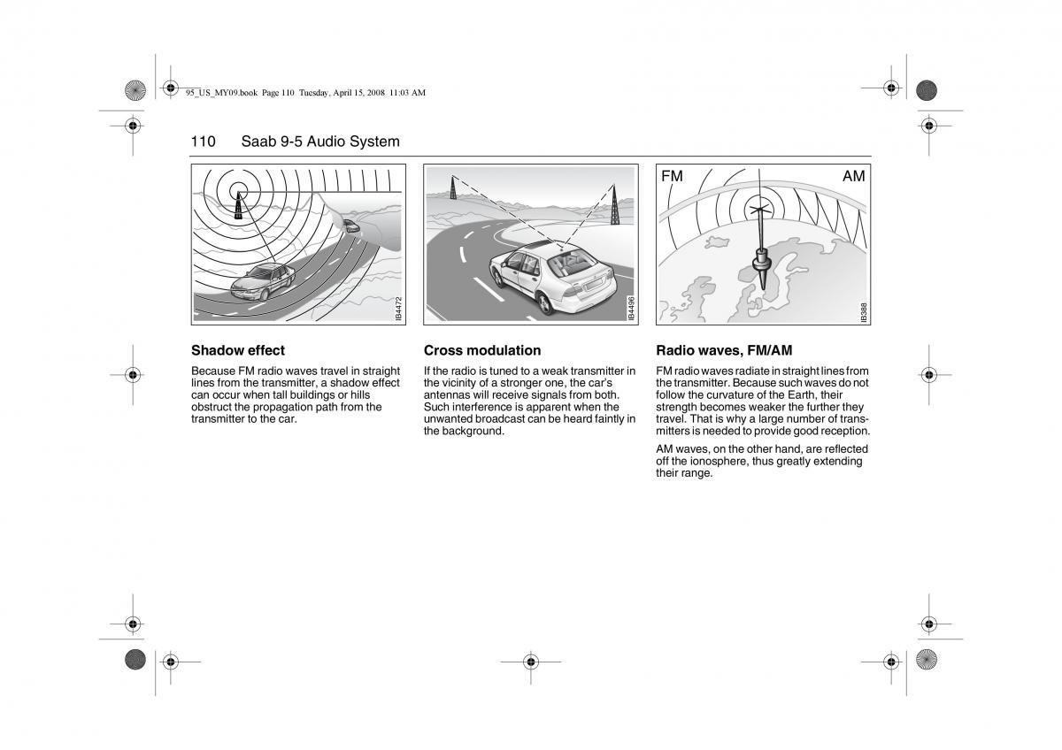 Saab 9 5 FL I 1 owners manual / page 110