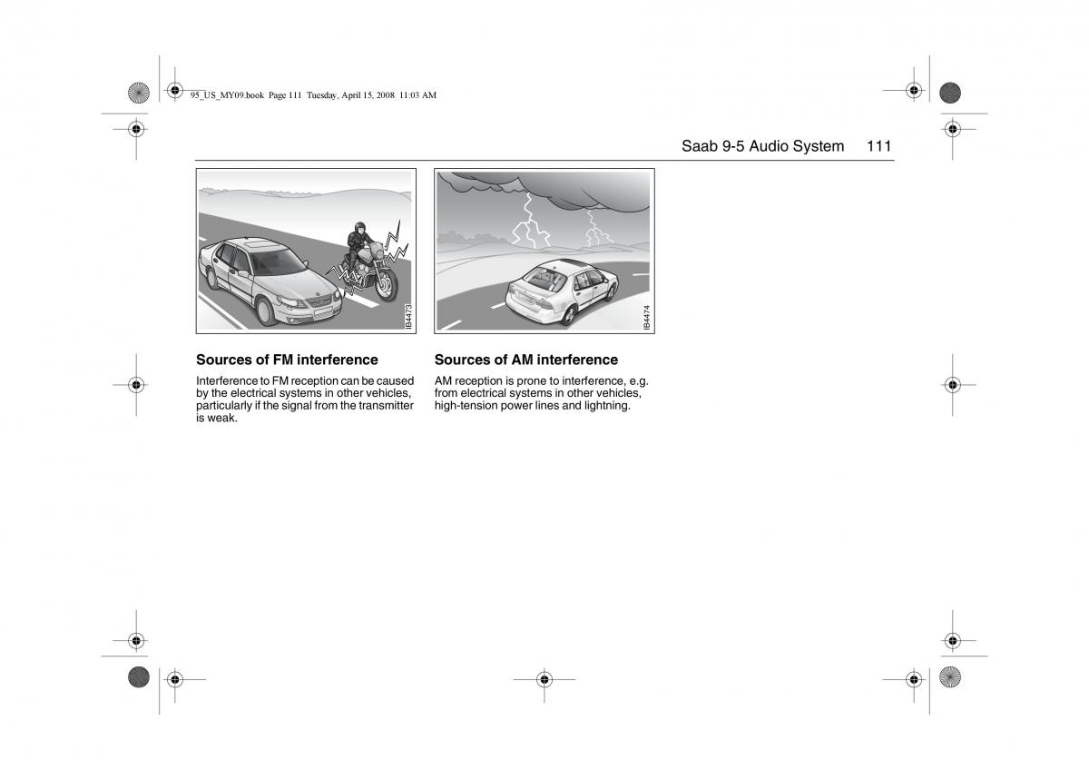 Saab 9 5 FL I 1 owners manual / page 111