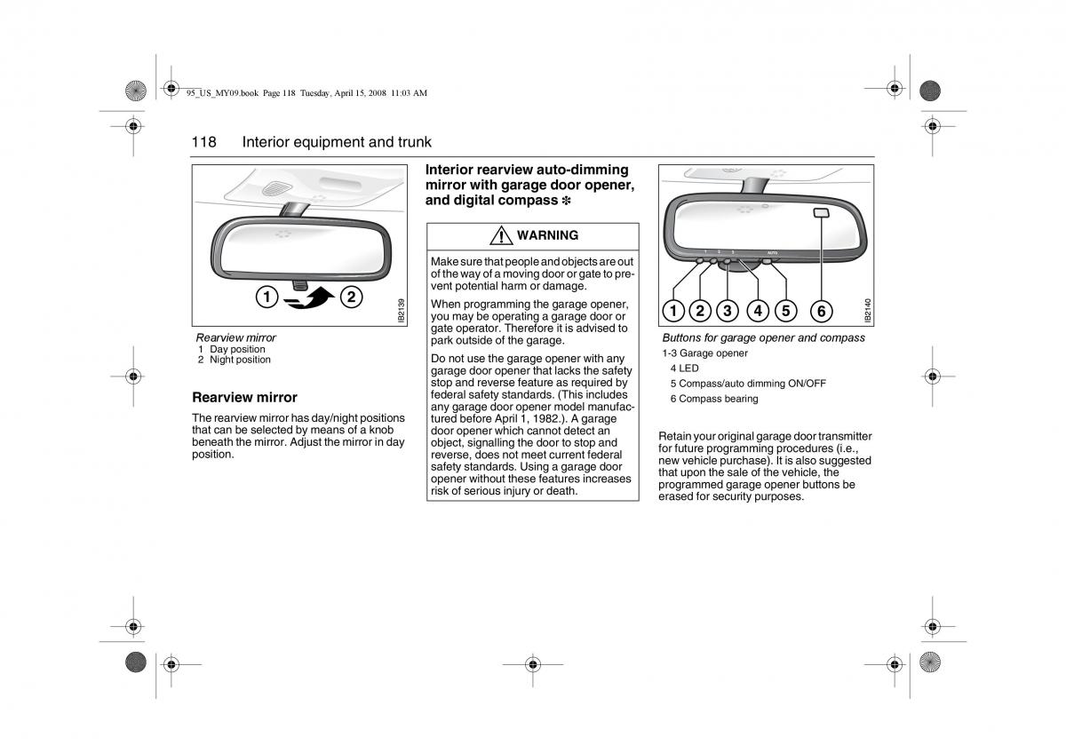 manual  Saab 9 5 FL I 1 owners manual / page 118