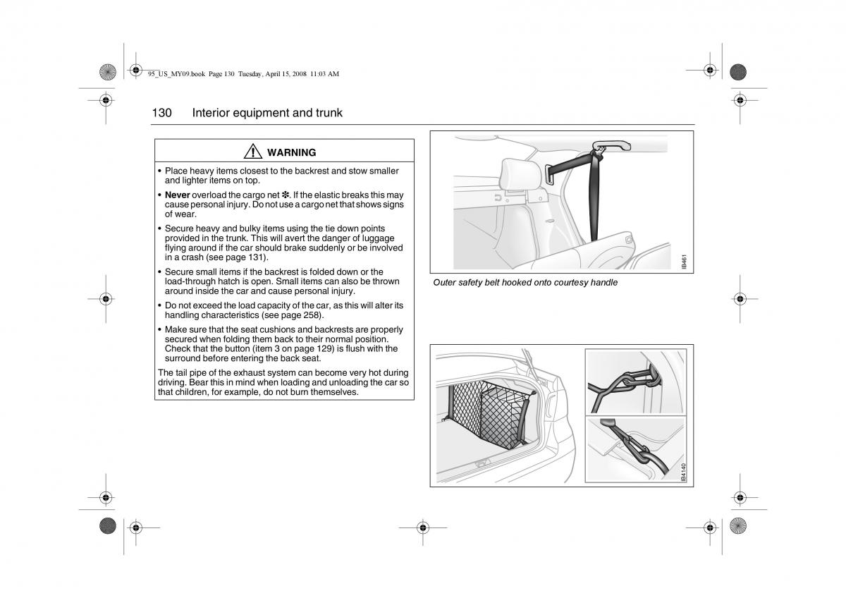 manual  Saab 9 5 FL I 1 owners manual / page 130