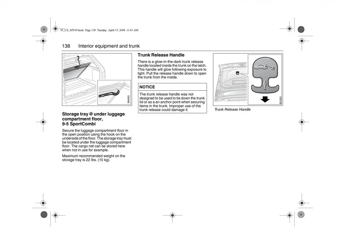 Saab 9 5 FL I 1 owners manual / page 138